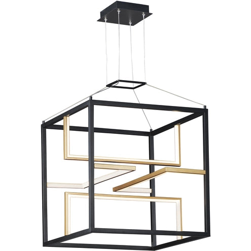 ET2 Contemporary Lighting E21224-BKGLD 18.25" Chamber LED Pendant Ceiling Light - Finish: Black