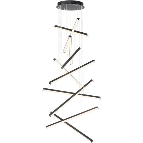 ET2 Contemporary Lighting E21378-BK Hover 10-Light LED Pendant Ceiling Light - CCT: 3000K - Finish: Black