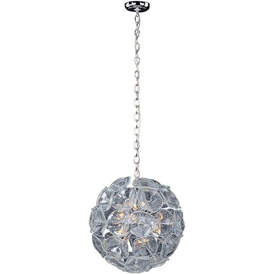 ET2 Contemporary Lighting E22093-28 20" Fiori Single Pendant Ceiling Light in Clear Murano - Finish: Polished Chrome
