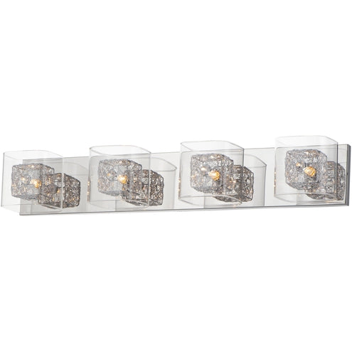 ET2 Contemporary Lighting E22834-18PCPC Gem 4-Light Bath Vanity Light with Polished Chrome Shade - CCT: 3000K - Finish: Polished Chrome