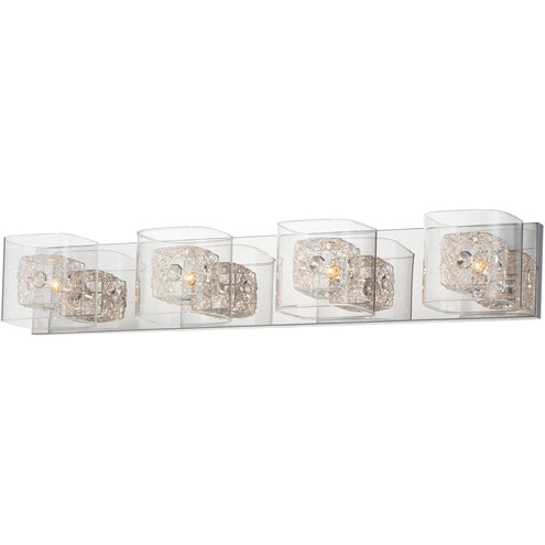 ET2 Contemporary Lighting E22834-18SVPC Gem 4-Light Bath Vanity Light with Silver Shade - CCT: 3000K - Finish: Polished Chrome