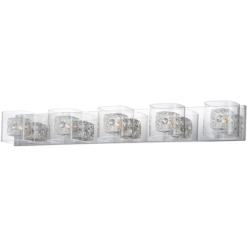 ET2 Contemporary Lighting E22835-18PCPC Gem 5-Light Bath Vanity Light with Polished Chrome Shade - CCT: 2900K - Finish: Polished Chrome