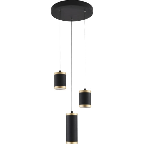 ET2 Contemporary Lighting E22943-BKGLD Cuff 3-Light Pendant Ceiling Light - CCT: 3000K - Finish: Black and Gold