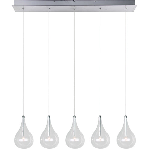 ET2 Contemporary Lighting E23115-18 Larmes 5-Light Pendant Ceiling Light - CCT: 3000K - Finish: Polished Chrome