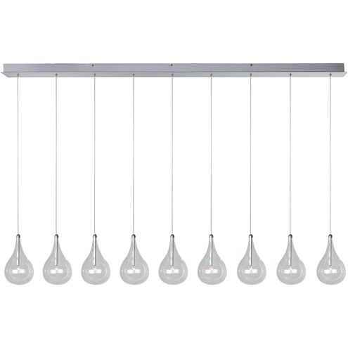 ET2 Contemporary Lighting E23119-18 Larmes 9-Light Pendant Ceiling Light - CCT: 3000K - Finish: Polished Chrome