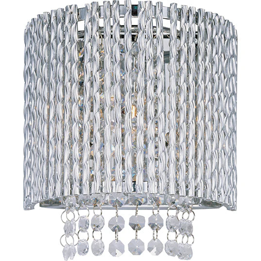 ET2 Contemporary Lighting E23130-10PC 7.5" Spiral 1 Light Led Wall sconce - Finish: Polished Chrome