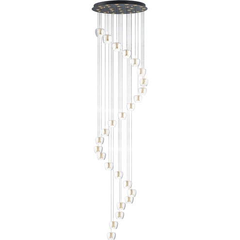 ET2 Contemporary Lighting E24169-18BKGLD Newton 25-Light LED Pendant Ceiling Light - CCT: 3000K - Finish: Black/Gold