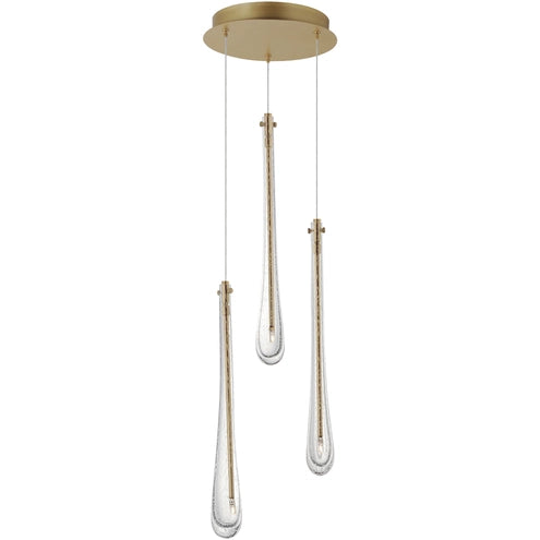 ET2 Contemporary Lighting E24213-118GLD Stillo 3-Light LED Pendant Ceiling Light - CCT: 3000K - Finish: Gold