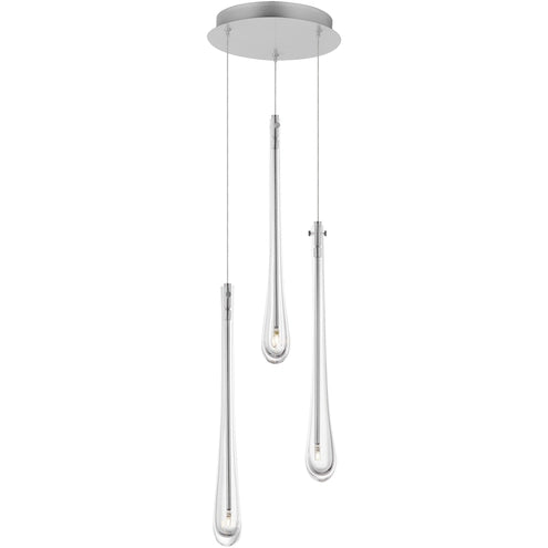 ET2 Contemporary Lighting E24213-122SN Stillo 3-Light LED Pendant Ceiling Light - CCT: 3000K - Finish: Satin Nickel