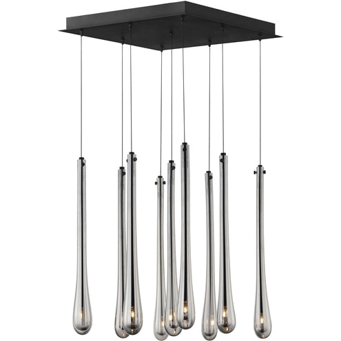 ET2 Contemporary Lighting E24217-138BK Stillo 9-Light LED Pendant Ceiling Light - CCT: 3000K - Finish: Black