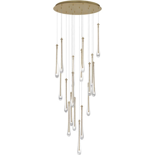 ET2 Contemporary Lighting E24219-118GLD Stillo 18-Light LED Pendant Ceiling Light - CCT: 3000K - Finish: Gold