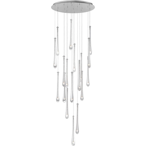 ET2 Contemporary Lighting E24219-122SN Stillo 18-Light LED Pendant Ceiling Light - CCT: 3000K - Finish: Satin Nickel
