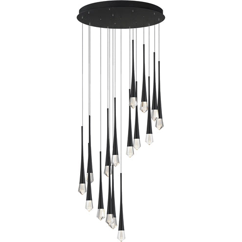 ET2 Contemporary Lighting E24230-122BK Pierce 16-Light LED Chandelier Ceiling Light - CCT: 3000K - Finish: Black