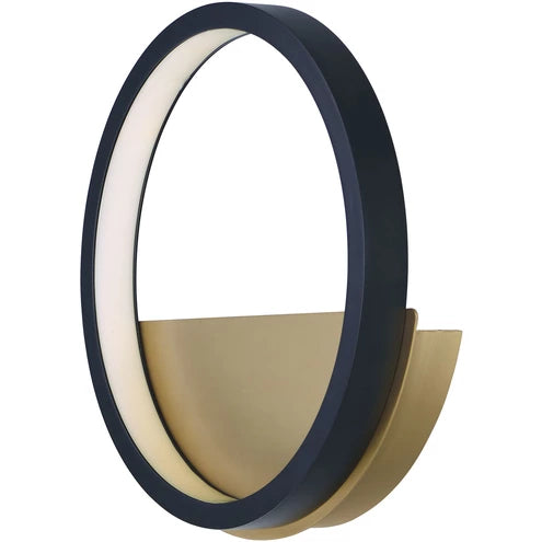 ET2 Contemporary Lighting E24320-BKGLD 12" Hoopla Led Wall Sconce Wall Light - Finish: Black and Gold