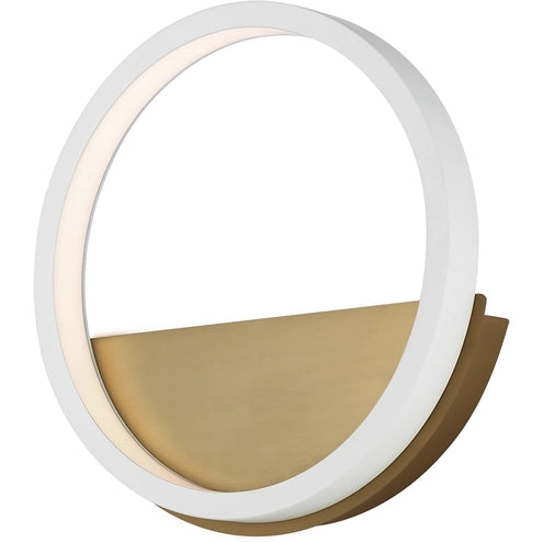 ET2 Contemporary Lighting E24320-WTGLD 12" Hoopla Led Wall Sconce Wall Light - Finish: White and Gold