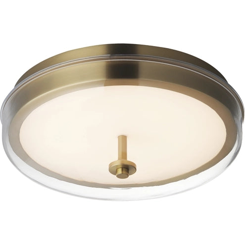 ET2 Contemporary Lighting E24660-18NAB 12" Voto 1-Light Integrated LED Flush Mount Ceiling Light - Finish: Natural Aged Brass