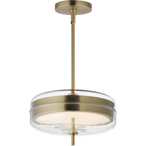 ET2 Contemporary Lighting E24662-18NAB 12" Voto 2 Light Led Multi Pendant Ceiling Light in Clear- Finish: Natural Aged Brass