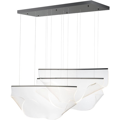 ET2 Contemporary Lighting E24873-133BGM Rinkle 3-Light Linear LED Pendant Ceiling Light - CCT: 3000K - Finish: Brushed Gunmetal