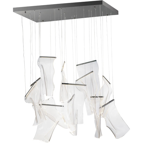 ET2 Contemporary Lighting E24878-133BGM Rinkle 13-Light Rectalinear LED Pendant Ceiling Light - CCT: 3000K - Finish: Brushed Gunmetal