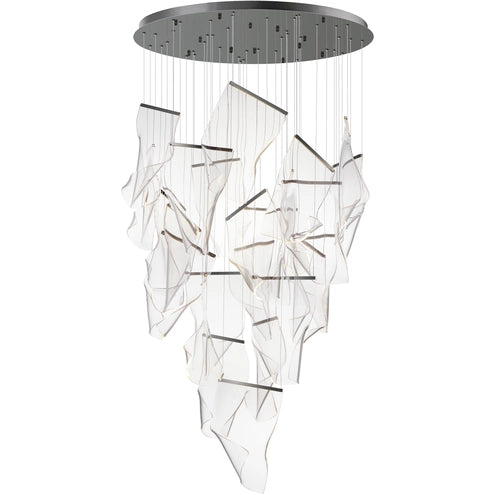 ET2 Contemporary Lighting E24880-133BGM Rinkle 24-Light LED Pendant Ceiling Light - CCT: 3000K - Finish: Brushed Gunmetal