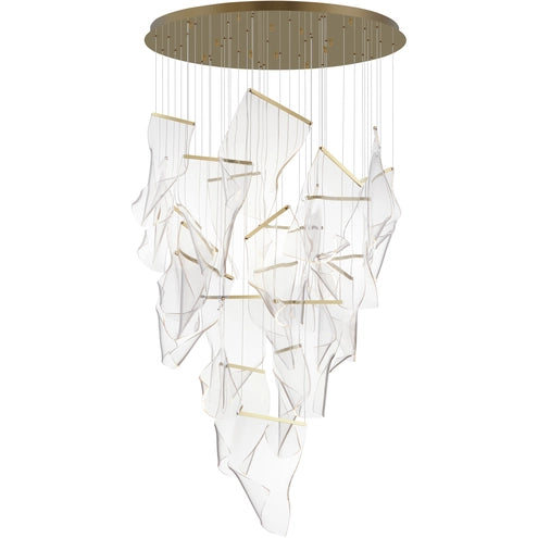 ET2 Contemporary Lighting E24880-133FG Rinkle 24-Light LED Pendant Ceiling Light - CCT: 3000K - Finish: French Gold