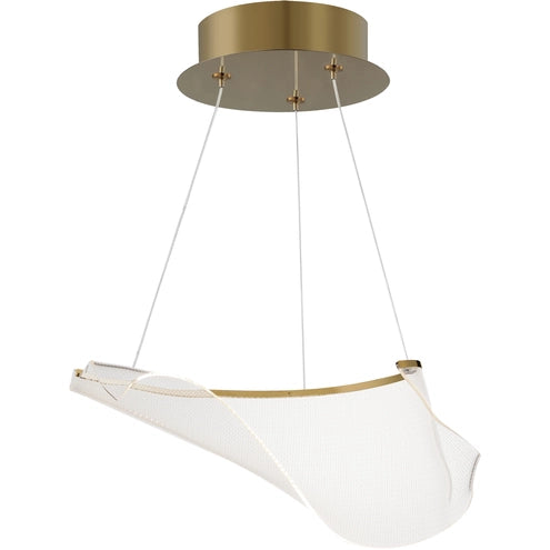 ET2 Contemporary Lighting E24881-133FG Rinkle Modular 1-Light LED Pendant Ceiling Light - CCT: 3000K - Finish: French Gold