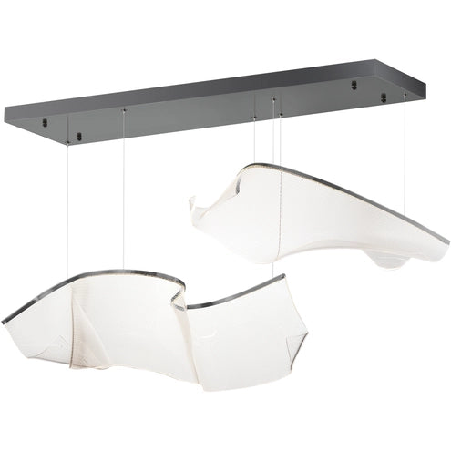 ET2 Contemporary Lighting E24882-133BGM Rinkle Modular 2-Light LED Pendant Ceiling Light - CCT: 3000K - Finish: Brushed Gunmetal
