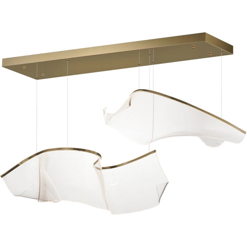ET2 Contemporary Lighting E24882-133FG Rinkle Modular 2-Light LED Pendant Ceiling Light - CCT: 3000K - Finish: French Gold