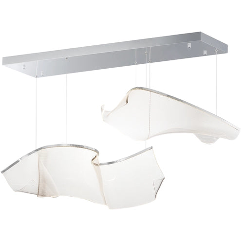 ET2 Contemporary Lighting E24882-133PC Rinkle Modular 2-Light LED Pendant Ceiling Light - CCT: 3000K - Finish: Polished Chrome
