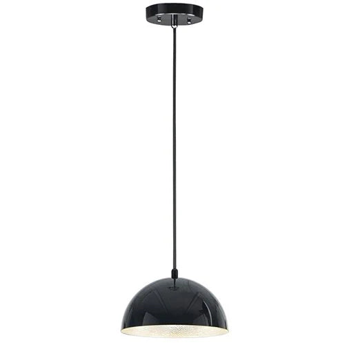 ET2 Contemporary Lighting E24900-GBAL 9" Hemisphere LED Single Pendant Ceiling Light - Finish: Gloss Black and Aluminum