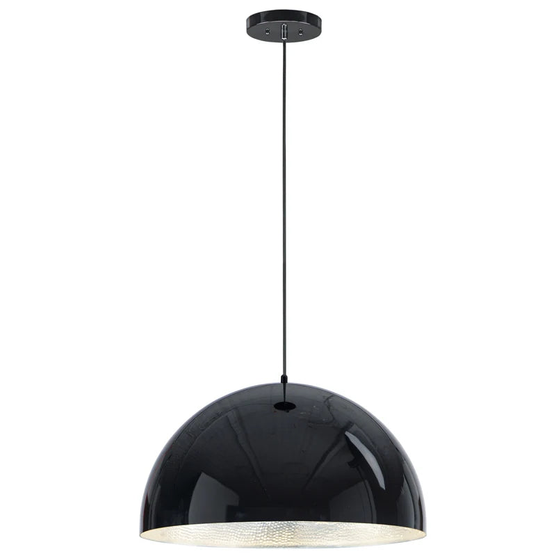 ET2 Contemporary Lighting E24904-GBAL 24" Hemisphere LED Single Pendant Ceiling Light - Finish: Gloss Black and Aluminum