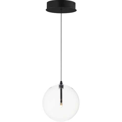 ET2 Contemporary Lighting E25071-18BK Global 1-Light LED Pendant Ceiling Light - CCT: 3000K - Finish: Black