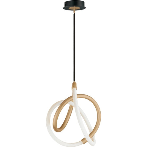 ET2 Contemporary Lighting E25092-01BKGLD Mobius 12" LED Mini Pendant Ceiling Light - CCT: 3000K - Finish: Black and Gold
