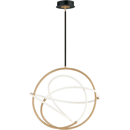 ET2 Contemporary Lighting E25096-01BKGLD Mobius 31.5" LED Pendant Ceiling Light - CCT: 3000K - Finish: Black and Gold