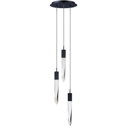 ET2 Contemporary Lighting E31243-20BK 13" Quartz 3-Light LED Pendant Ceiling Light - Color Temperature: 3000K - Finish: Black