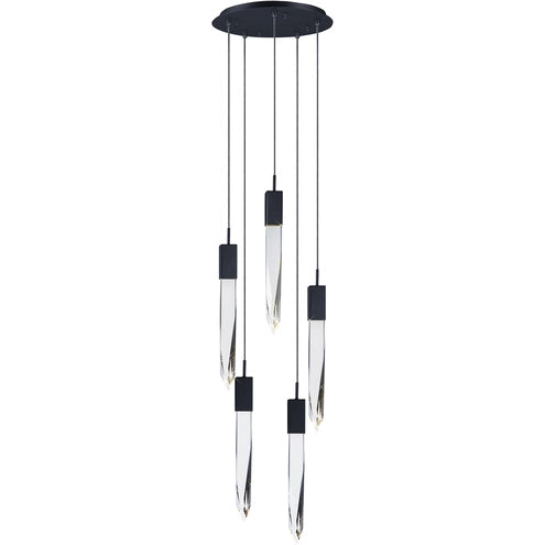 ET2 Contemporary Lighting E31244-20BK 15.75" Quartz 5-Light LED Pendant Ceiling Light - Color Temperature: 3000K - Finish: Black