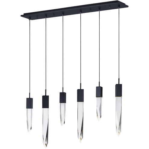 ET2 Contemporary Lighting E31245-20BK 39.25" Quartz 6-Light LED Linear Pendant Ceiling Light - Color Temperature: 3000K - Finish: Black