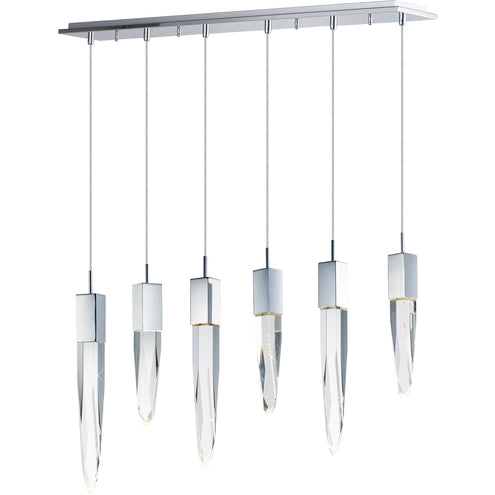 ET2 Contemporary Lighting E31245-20PC 39.25" Quartz 6-Light LED Linear Pendant Ceiling Light - Color Temperature: 3000K - Finish: Polished Chrome