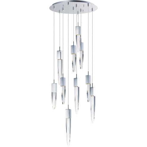 ET2 Contemporary Lighting E31247-20PC 70.40" Quartz 10-Light LED Pendant Ceiling Light - Color Temperature: 3000K - Finish: Polished Chrome