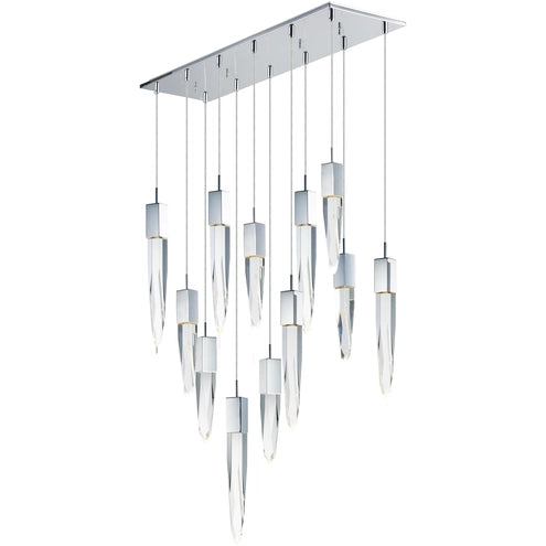 ET2 Contemporary Lighting E31248-20PC 83.91" Quartz 12-Light LED Pendant Ceiling Light - Color Temperature: 3000K - Finish: Polished Chrome