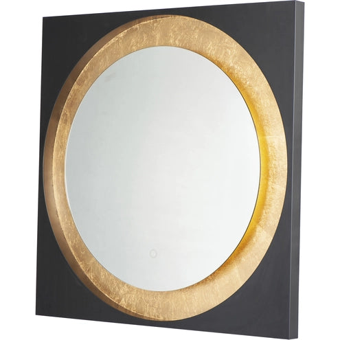 ET2 Contemporary Lighting E42040-GLBK 31.5" Floating Led Wall Square Mirror - Finish: Gold Leaf And Black