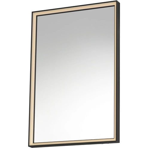 ET2 Contemporary Lighting E42061-BBK 24"x30" Bevel LED Wall Mirror - Finish: Brushed Black