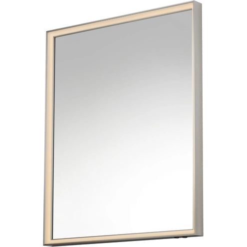 ET2 Contemporary Lighting E42062-SN Bevel 30"x36" LED Mirror Light - Color Temperature: 3000K-4000K - Finish: Satin Nickel
