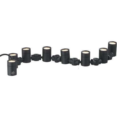 ET2 Contemporary Lighting E42318-BK 8-Light Tree Hugger Outdoor Pathway Spot Light - Finish: Black