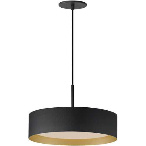 ET2 Contemporary Lighting E51013-BKGLD 16" Echo 1-Light LED Pendant Ceiling Light - Color Temperature: 5CCT Selectable- Finish: Black/Gold