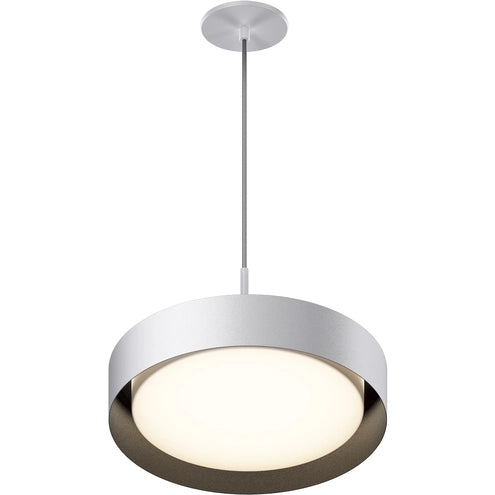ET2 Contemporary Lighting E51013-WTBK 16" Echo 1-Light LED Pendant Ceiling Light - Color Temperature: 5CCT Selectable- Finish: White/Black