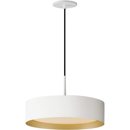 ET2 Contemporary Lighting E51013-WTGLD 16" Echo 1-Light LED Pendant Ceiling Light - Color Temperature: 5CCT Selectable- Finish: White/Gold