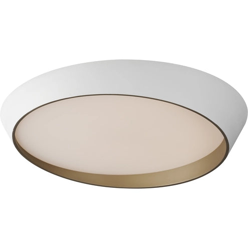 ET2 Contemporary Lighting E51034-WTGLD 31.5" Slant LED Flush Mount Ceiling Light - Finish: White And Gold