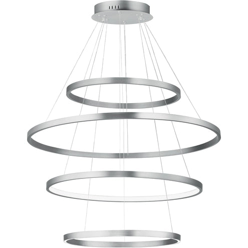 ET2 Contemporary Lighting E52729-AL Groove 4-Tier Pendant Ceiling Light - 5CCT Selectable - Finish: Brushed Aluminum