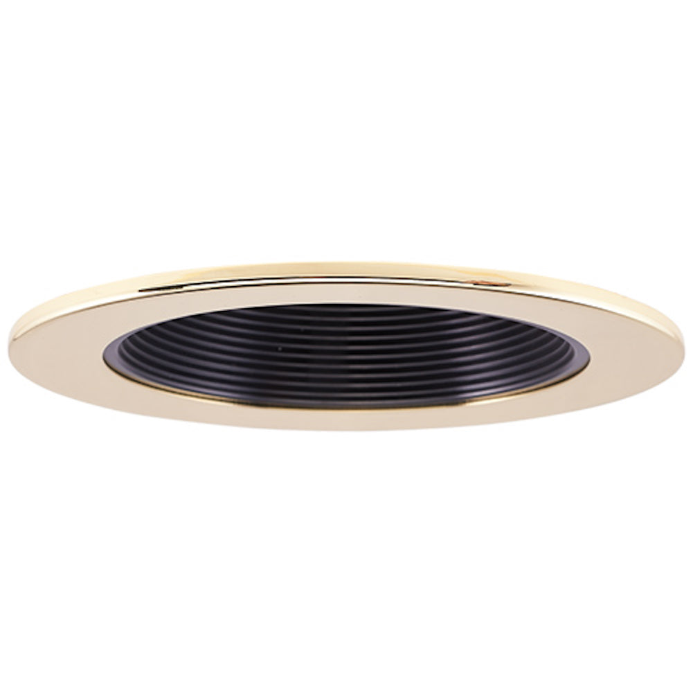 Elco Lighting EL1493BG 4" Low-Voltage Black Baffle With Gold Ring